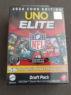 Uno Elite 2024 Core Edition Draft Expansion Pack 56 Randomized NFL Player Cards